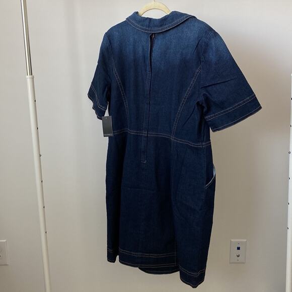 Eloquii Lace Up Denim Dress Size: 16 - Picture 6 of 7